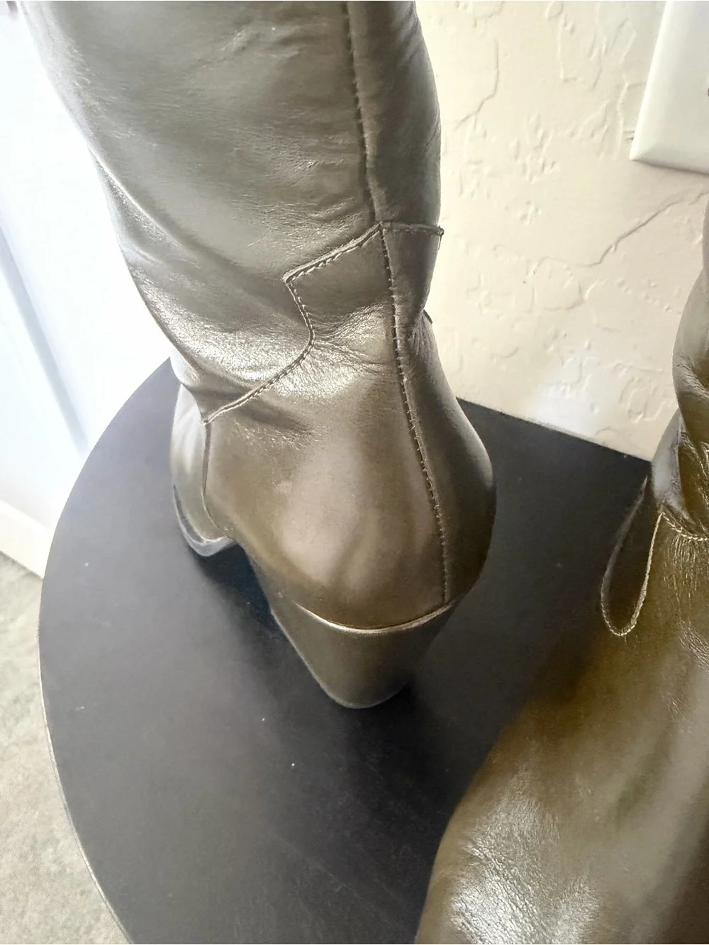 Free People Olive Green Leather Over-the-Knee Boots